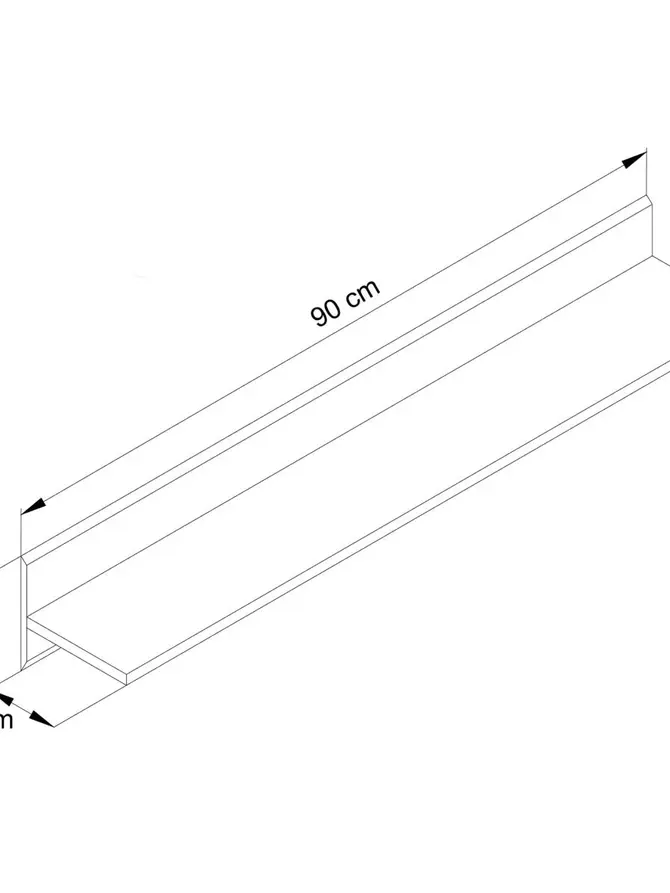 Półka INOX biała 90x17x19 cm