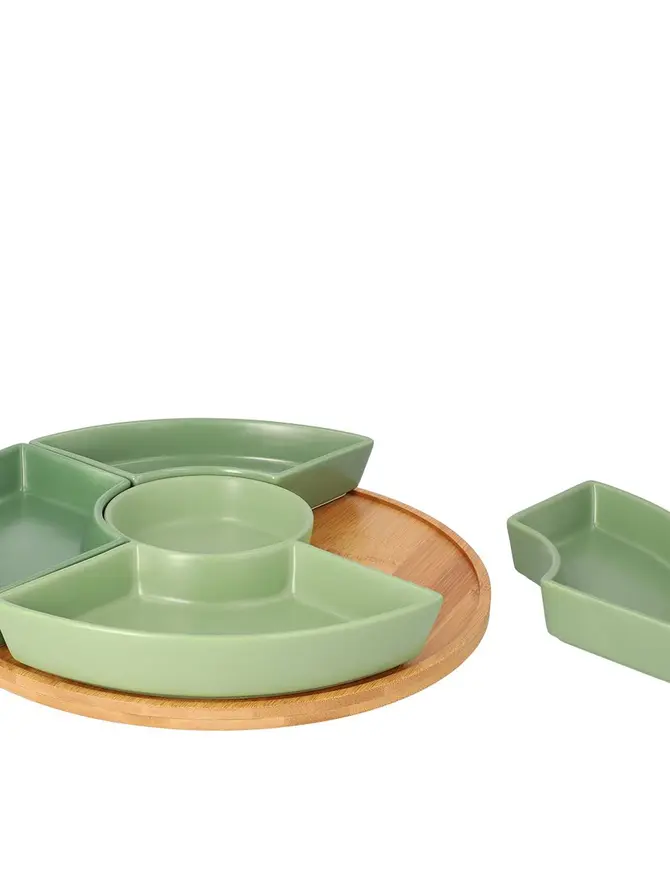Półmisek FINCAN z pistacjowymi miseczkami 30 cm