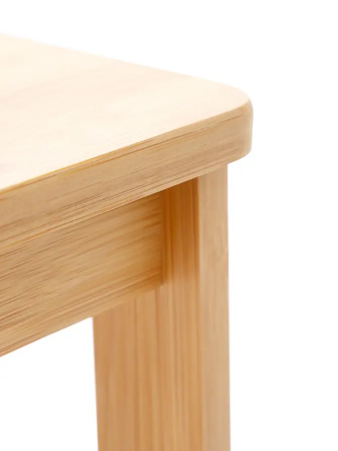 Taboret ze schodkiem PASSO bambusowy naturalny 43x43x46 cm