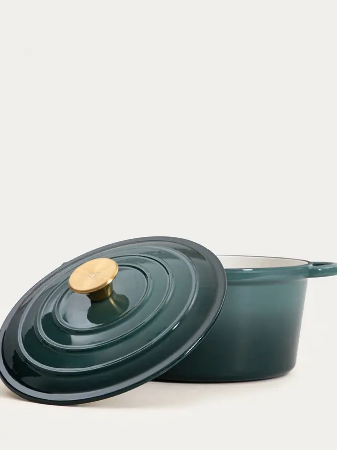 Garnek żeliwny ANDREAS zielony tradycyjny ombre 24 cm 4 l