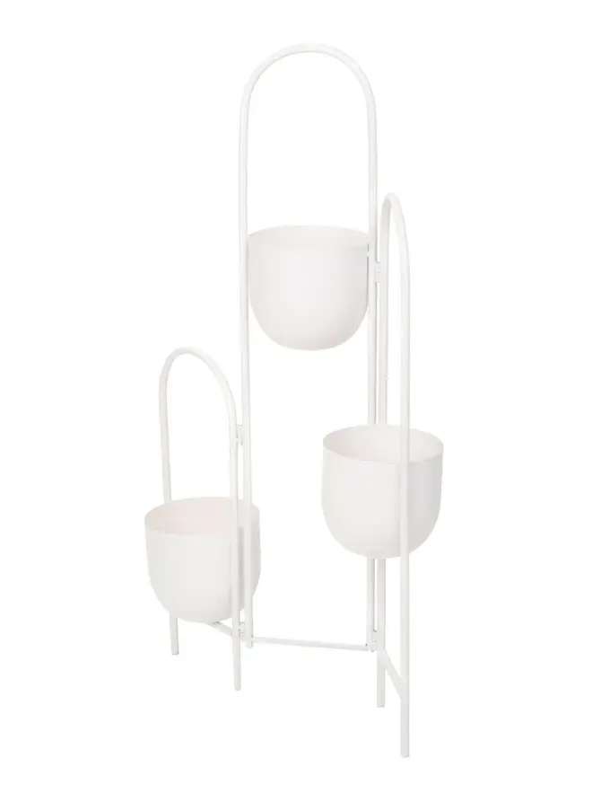 Kwietnik FLOERO metalowy biały 49x14x80 cm