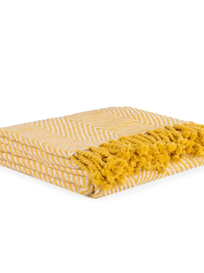 Pled zygzak musztardowy SPARRE 130x170 cm ALL 925218