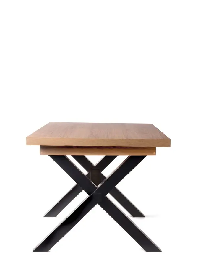 Stół CROSS Stół rozkładany czarny + catania 145-185x85x77 cm