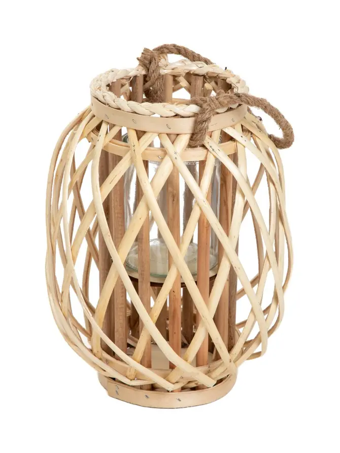 Lampion LAGGE pleciony naturalny wysoki 23x30 cm