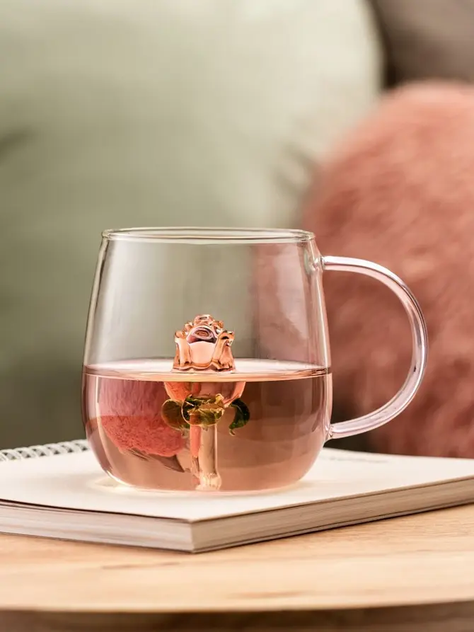 Szklanka ARTEZA z różą w środku 0,4 l