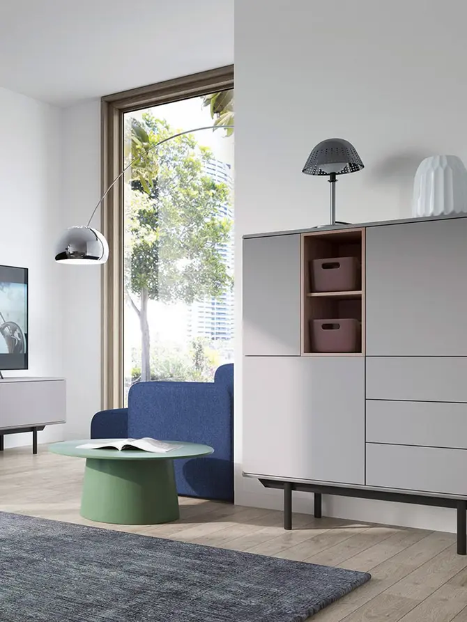 Komoda INOX szara 100x40x121 cm
