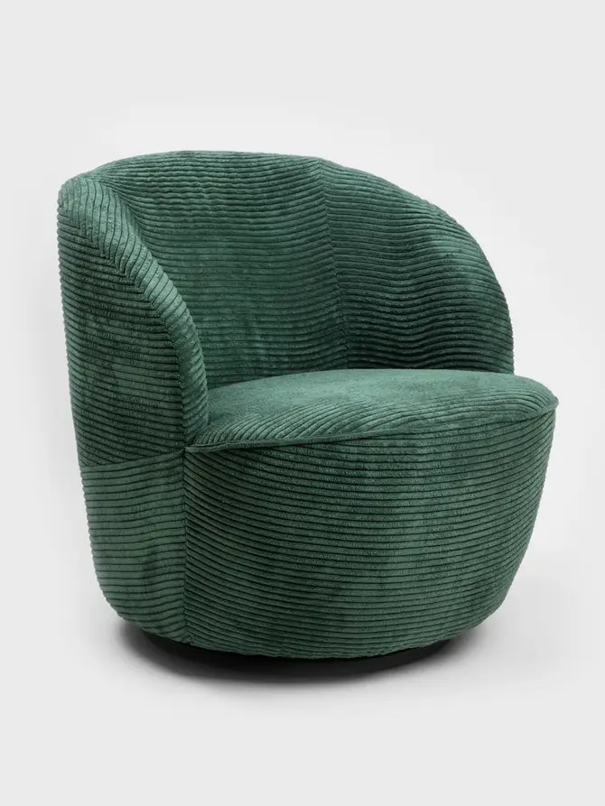 Fotel SVINGEN FASO obrotowy sztruksowy zielony 65.5x77x69cm