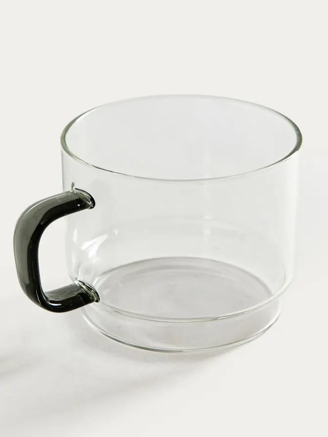 Zestaw szklanek VOLA piętrowanych z szarym uchem 4 szt. 350 ml