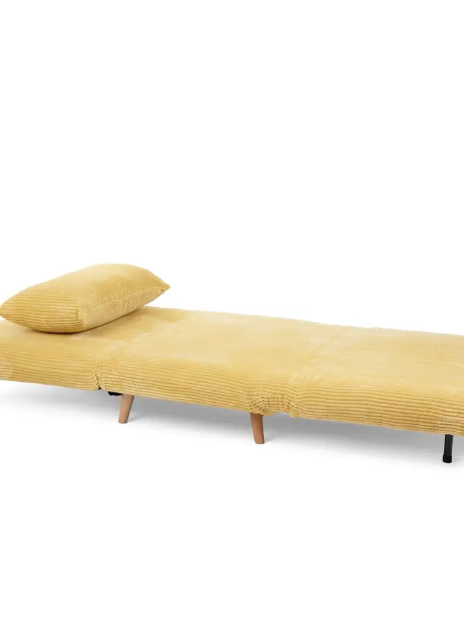 Sofa SOLACE 1-osobowa, z funkcją spania sztruksowa musztardowa 83x91x84 cm
