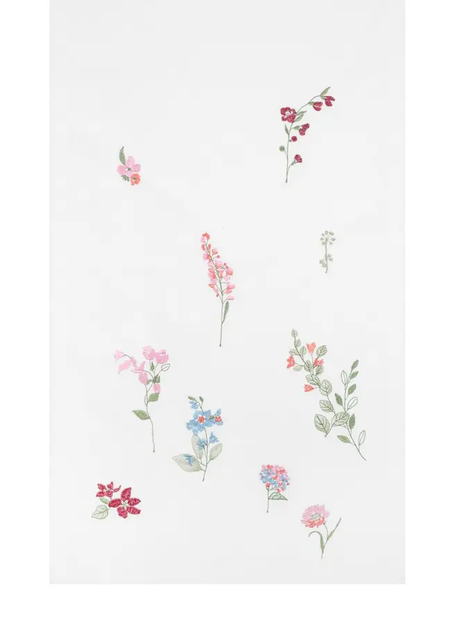 Bieżnik LOUSA z kolorowym haftem łączki 40x160 cm