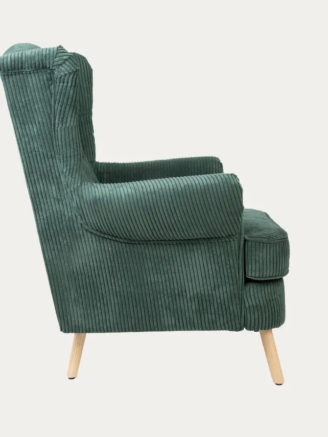 Fotel FOSSBY FASO sztruksowy zielony 86x85x108 cm