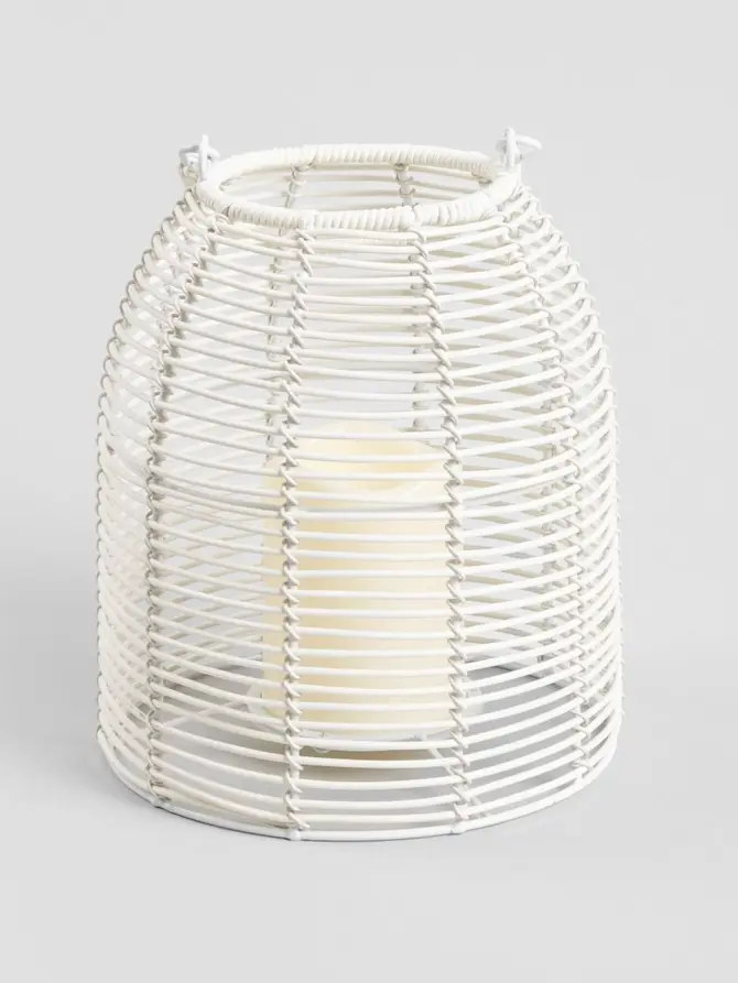 Lampion ogrodowy MODERN HAMPTONS ze świecą LED 19x21,5 cm
