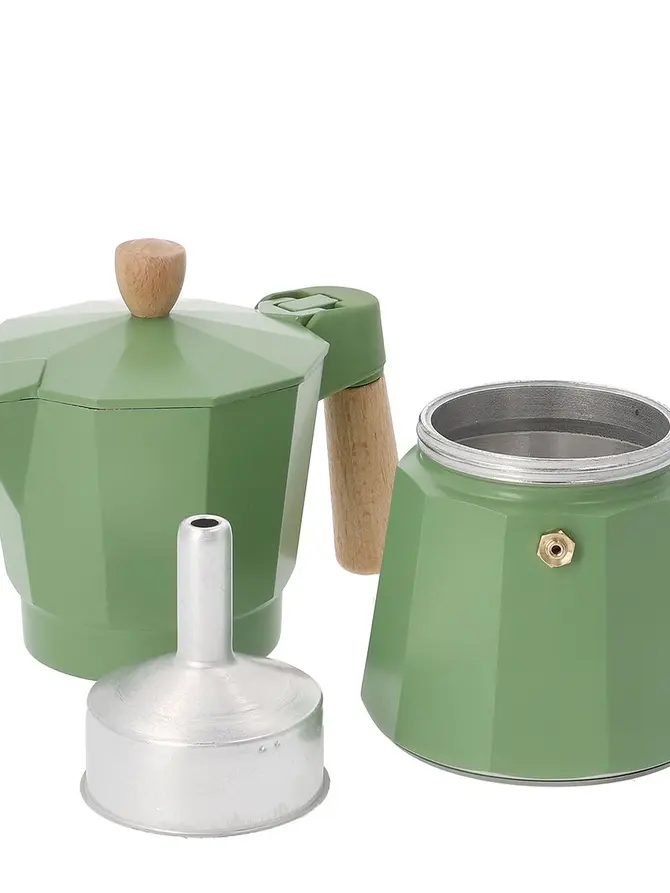 Kawiarka MIA MOKKA pistacjowa z drewnianym uchwytem 6 CUP