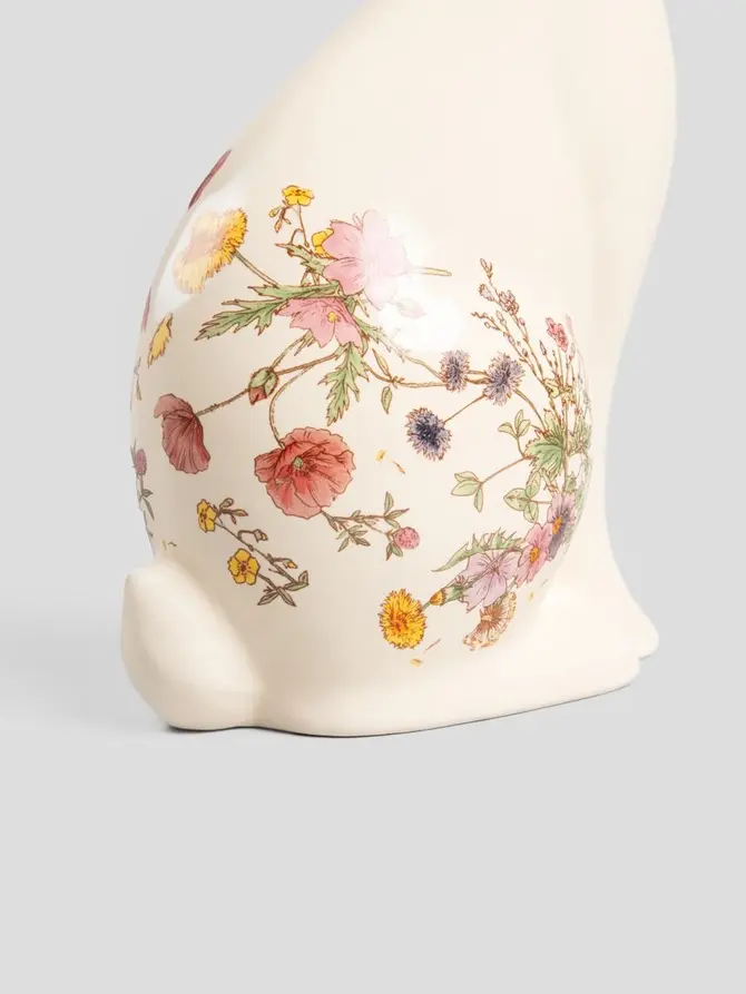 Figurka MEADOW królik w kwiaty 18x10x33 cm
