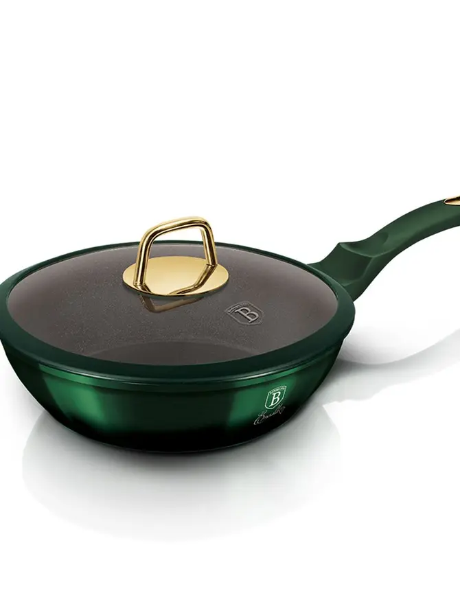 Patelnia EMERALD głęboka z pokrywką 24 cm