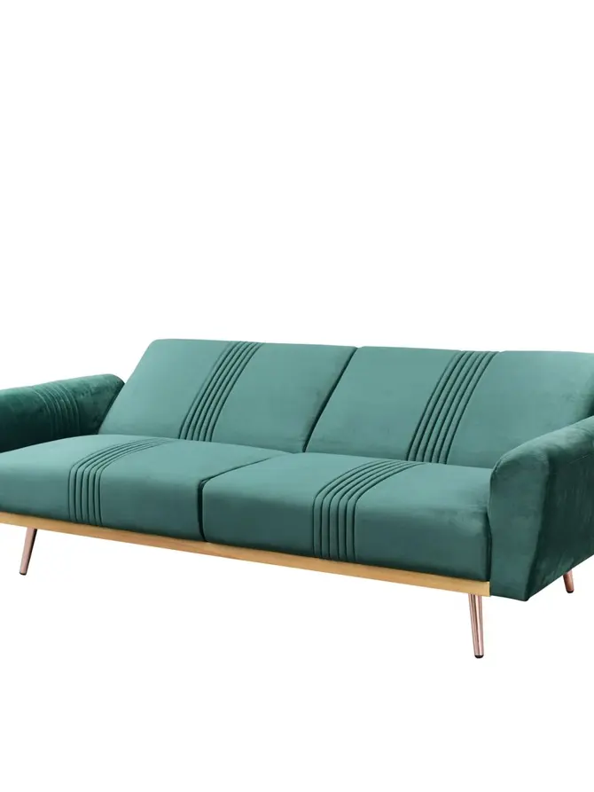 Sofa SAMTIGE 3-osobowa, z funkcją spania, welurowa zielona 212x84x86.5 cm