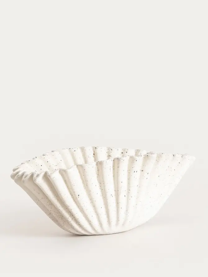 Taca dekoracyjna SEFAN beżowa w kropki 23x14x9 cm