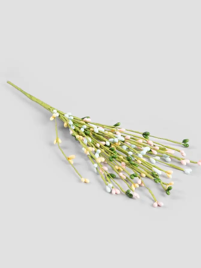 Gałązka wielkanocna SAULE z kolorowymi baziami 30 cm
