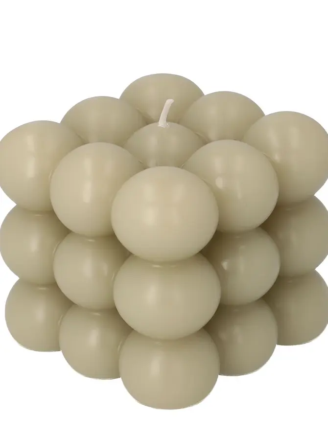 Świeca BUBBLE beżowa 10x10x10 cm