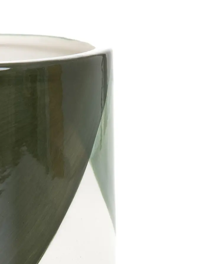 Osłonka na doniczkę LAZO ceramiczna zielona 13x14 cm