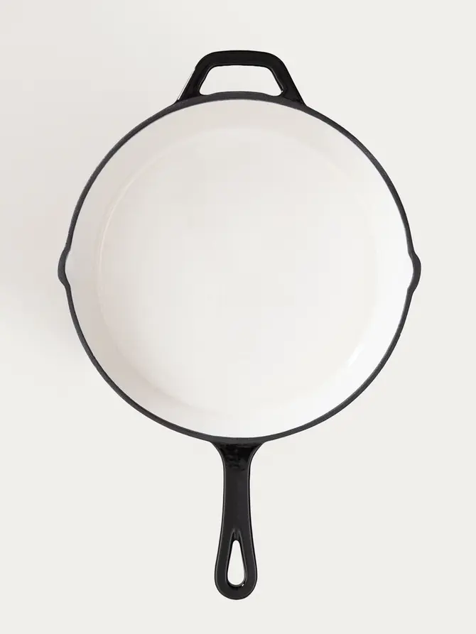 Patelnia żeliwna ANDREAS beżowo-czarna 26 cm