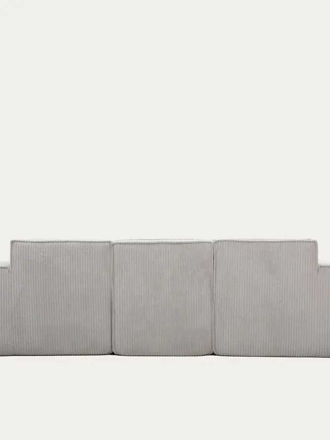 Sofa modułowa LYKKE 3-osobowa jasnoszara piankowa sztruksowa 263x88x73 cm