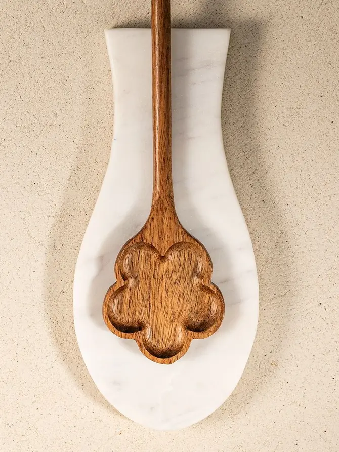 Podstawka MARBLE pod łyżkę marmurowa 22x10,5 cm