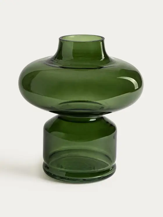 Wazon LUNNEL szklany zielony 19x21 cm