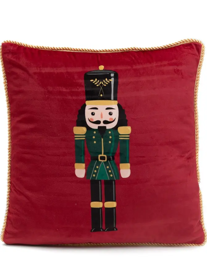 Poszewka NUTCRACKER welwetowa z dziadkiem do orzechów 45x45 cm