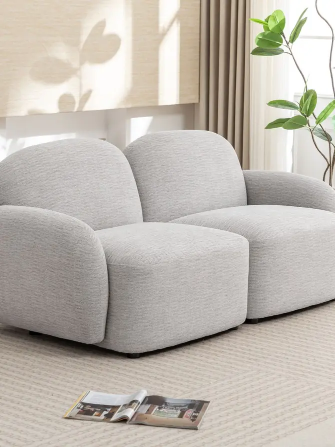 Sofa modułowa HELMI 2-osobowa szara 184x87x73 cm