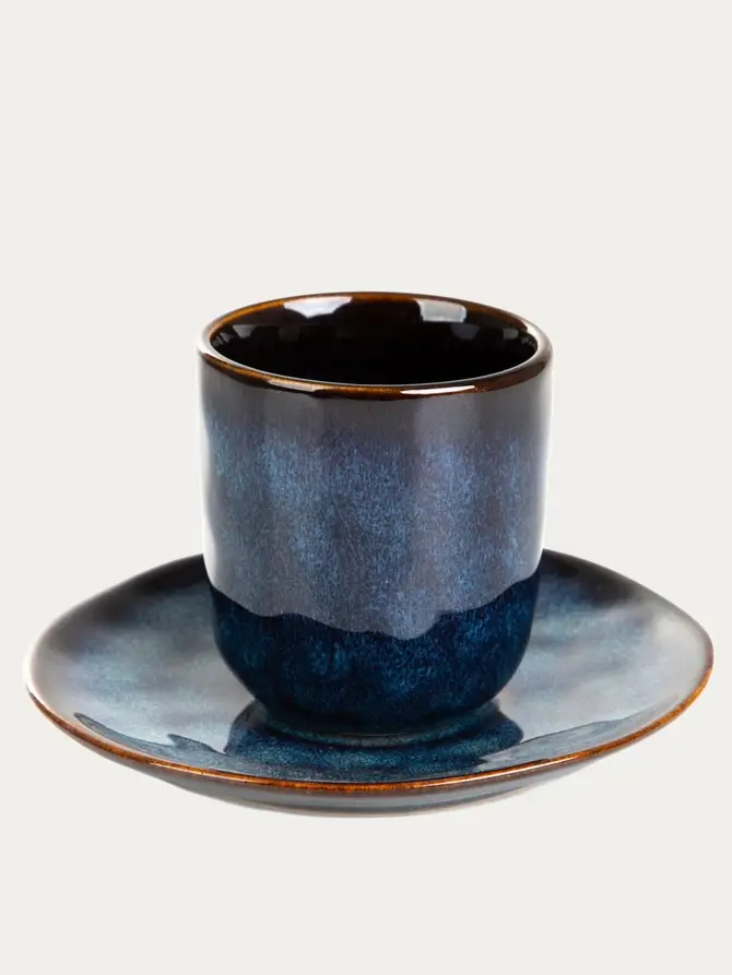 Kubek ze spodkiem CASPER do espresso granatowy 0,08 l