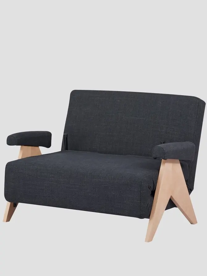 Sofa CALORE 1-osobowa, z funkcją spania ciemnoszara 117x90x82 cm
