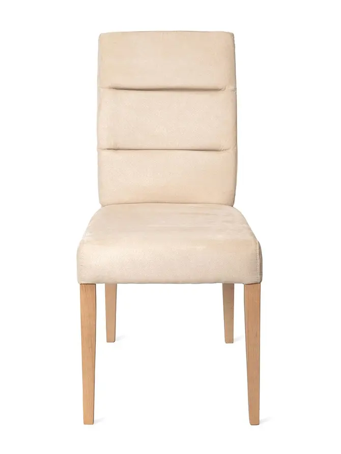 Krzesło ARVIKA beżowy welur- natur noga - lite drewno 96x48x65 cm