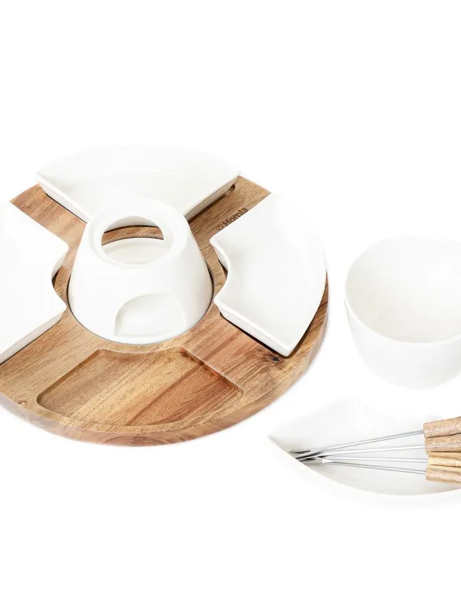 Zestaw do fondue MOOKA z obrotowa podstawką 27x13 cm
