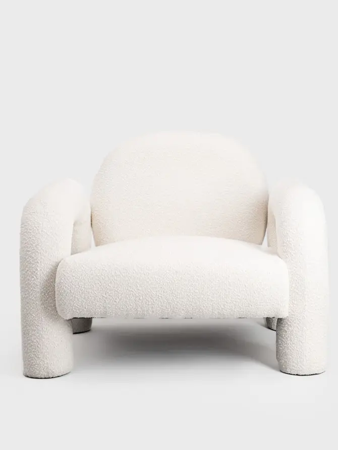 Fotel SEDIA w tkaninie TEDDY BOUCLÉ 95x88x70 cm