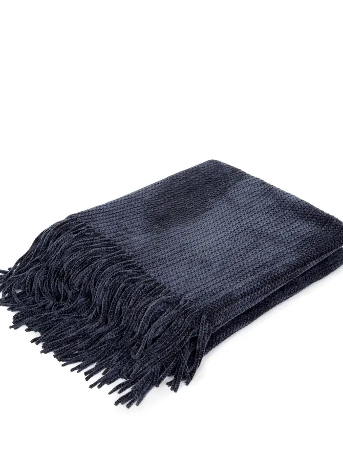 Koc CHENILLE szenilowy granatowy 130x170 cm