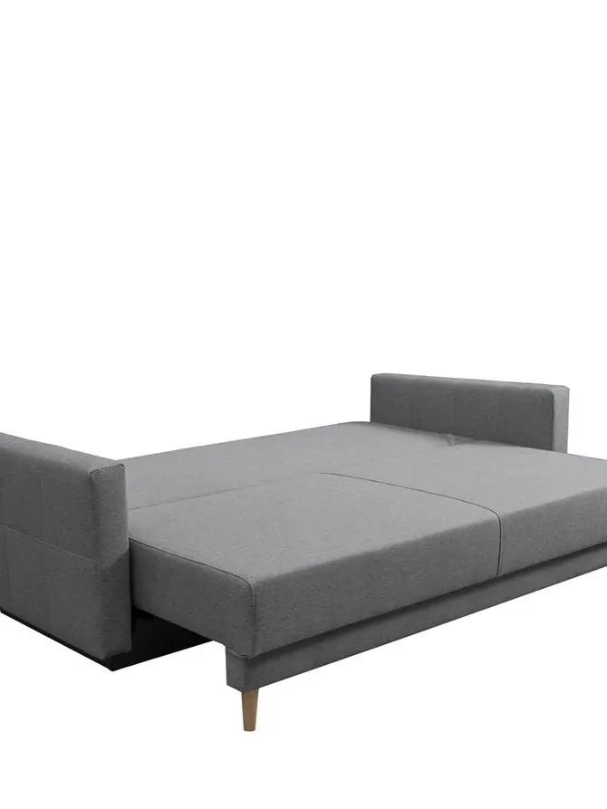 Sofa MAGNUS szara z funkcją spania i pojemnikiem na pościel 216x85x91 cm