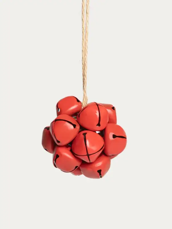 Zawieszka BEELO kula z metalowych dzwonków czerwona 8 cm