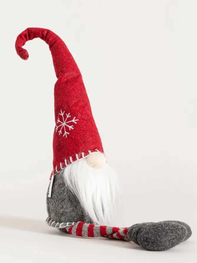 Skrzat NICK krasnal siedzący z czerwoną czapką 58 cm