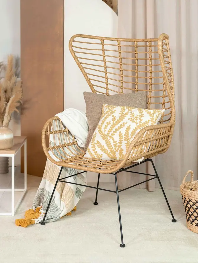 Fotel JARDIN pleciony naturalny 70x80x110cm