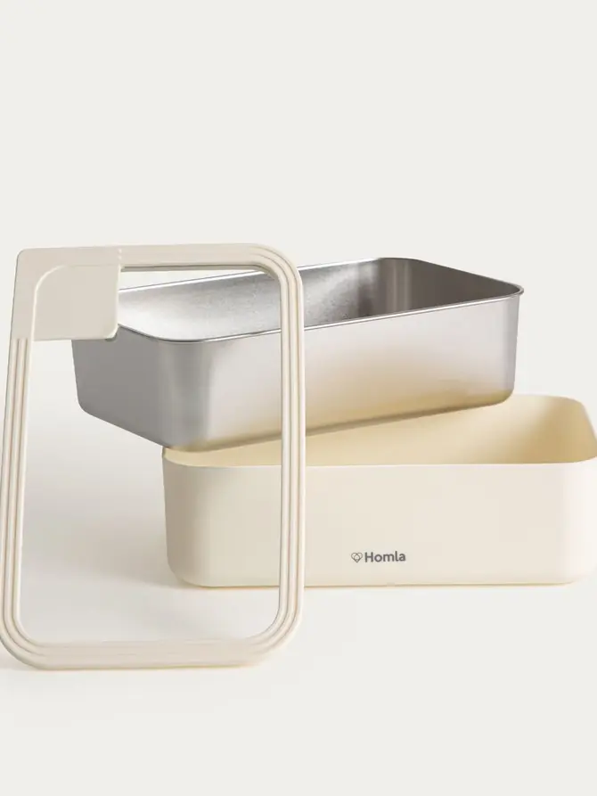 Lunchbox COCOA śmietankowy ze stali nierdzewnej 1400 ml