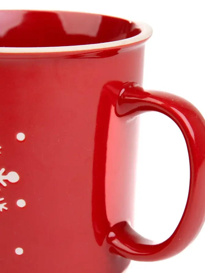 Kubek TRINKIE czerwony ze śnieżynką 0,65 l