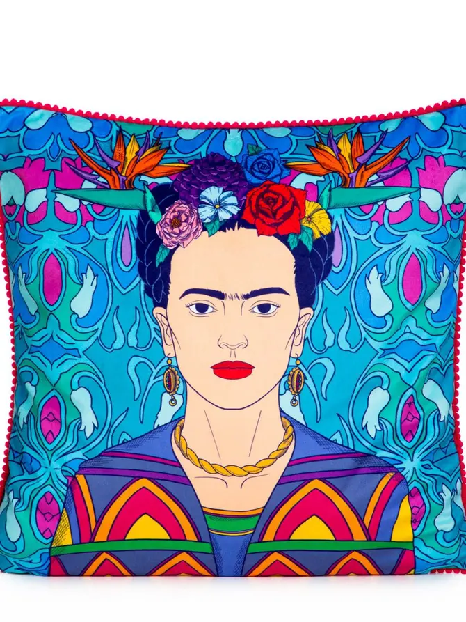 Poszewka FRIDA KAHLO z lamówką 45x45 cm