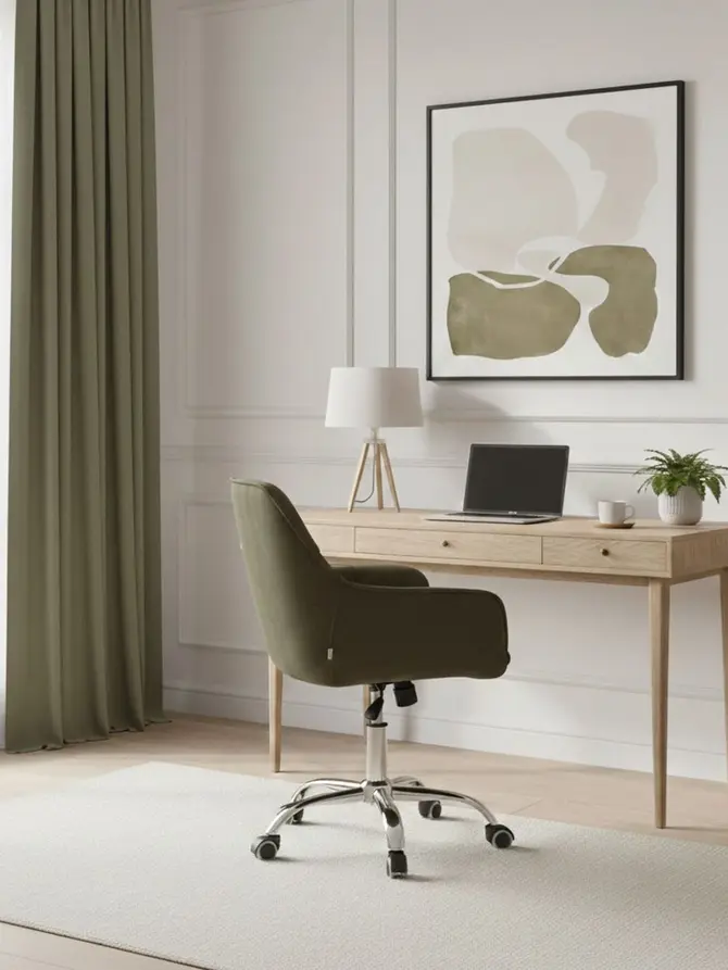 Fotel FUSSY w tkaninie obrotowy zielony 57x61x80-90 cm