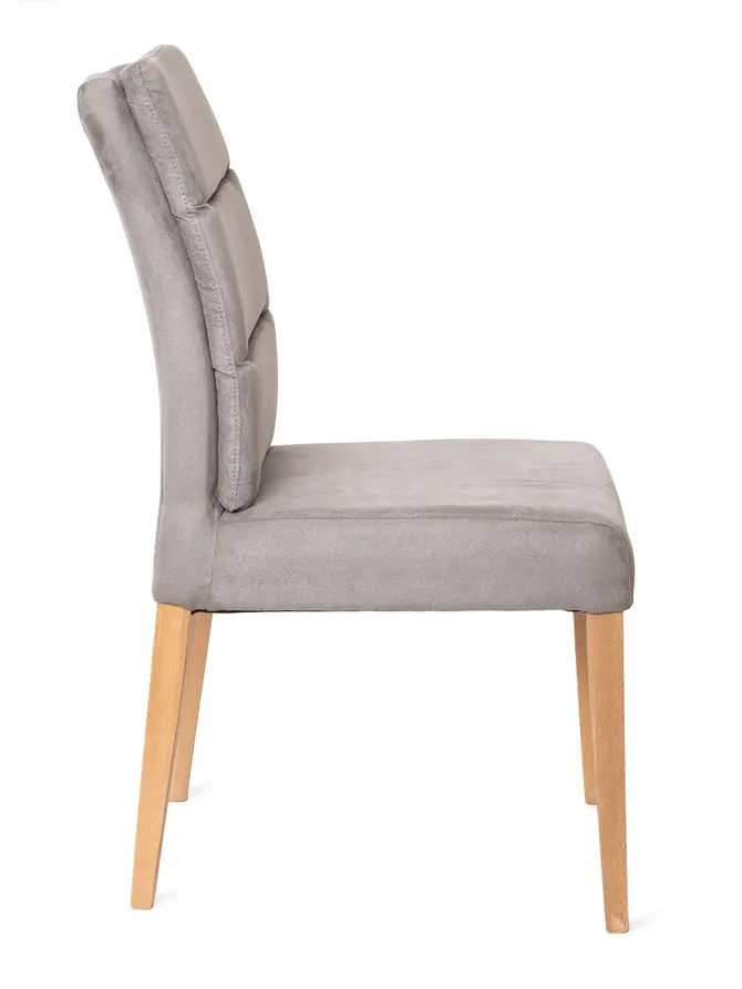 Krzesło ARVIKA szary welur- natur noga - lite drewno 96x48x65 cm