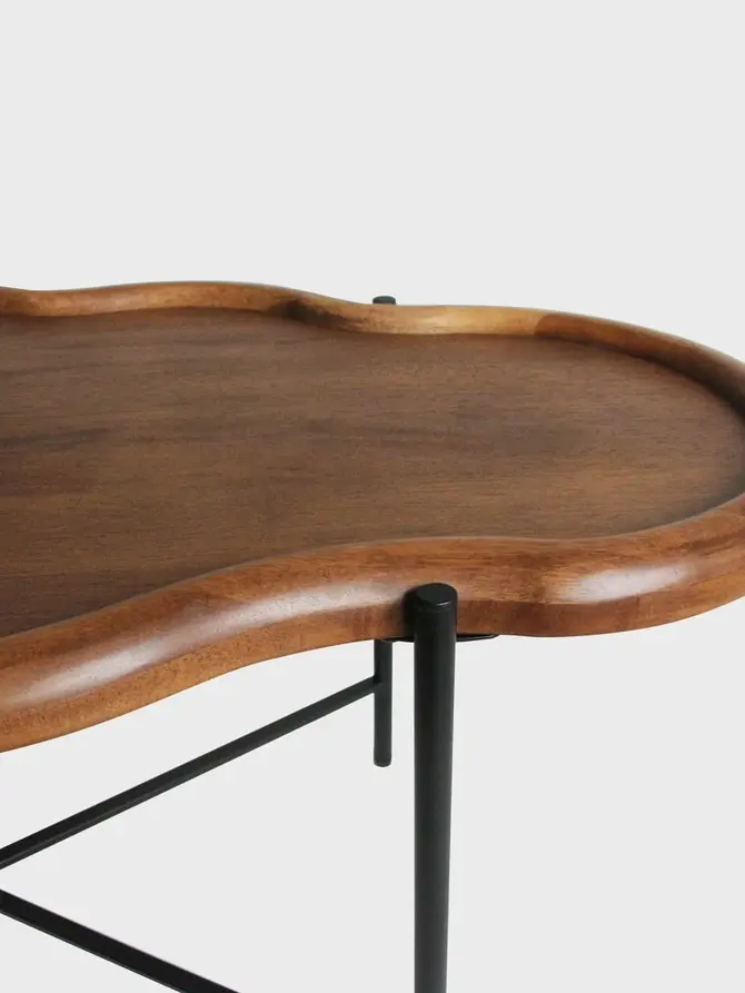 Zestaw stolików kawowych LUCE Brązowych 89x50x40 / 66x51x45 cm
