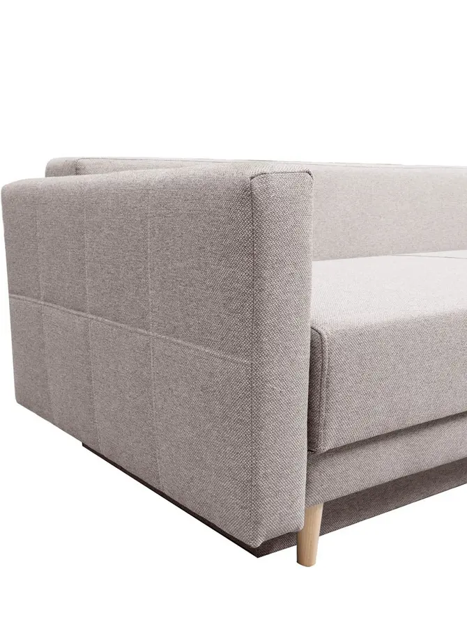 Sofa MAGNUS beżowa z funkcją spania i pojemnikiem na pościel 216x85x91 cm