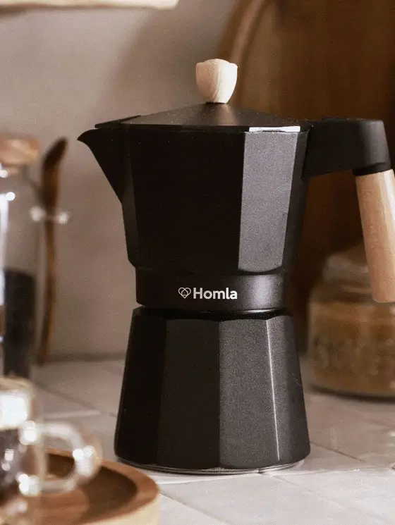 Kawiarka MIA MOKKA czarna z drewnianym uchwytem 6 cups