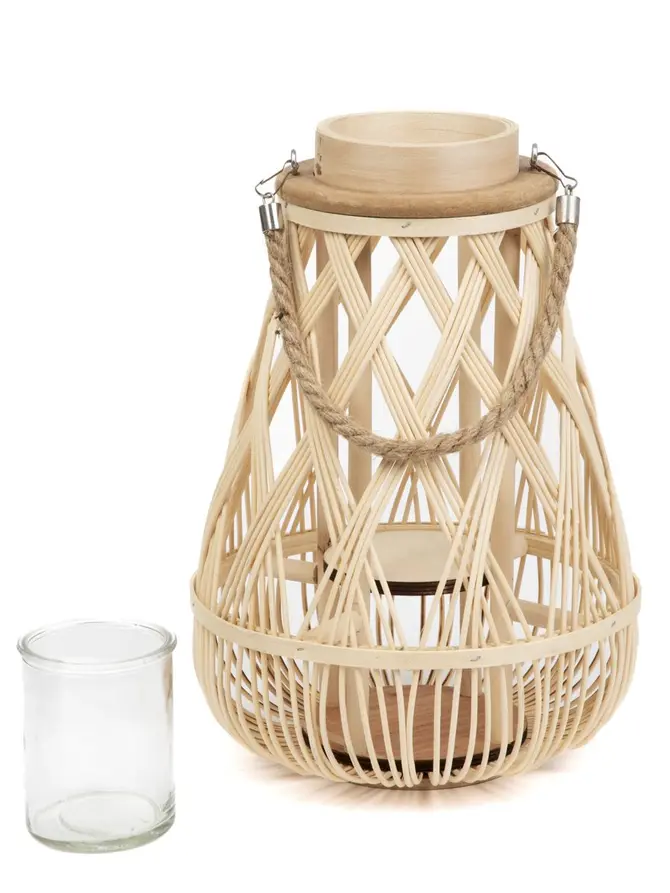 Lampion RADIANT pleciony naturalny 24x35 cm