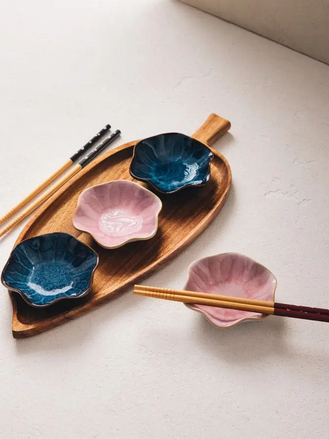 Zestaw SAKURA do sushi różowy w kształcie kwiatka 6 el.
